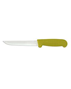 Omcan 6" Straight Boning Knife with Polypropylene Handle - Yellow - USA