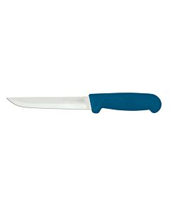Omcan 6" Straight Boning Knife with Polypropylene Handle - Blue - USA