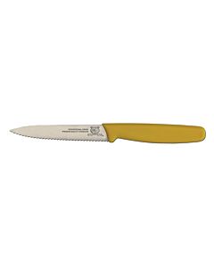 Omcan 4" Serrated Paring Knife with Polypropylene Handle - Yellow - CA