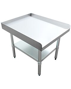 Zanduco 30″ x 24″ Stainless Steel Equipment Stand with Stainless Steel Undershelf and Legs - CA
