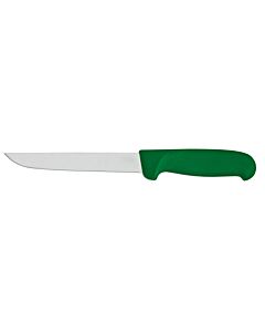 Omcan 6" Straight Boning Knife with Super Fibre Handle - Green - USA