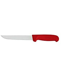 Omcan 6" Straight Boning Knife with Super Fibre Handle - Red - USA