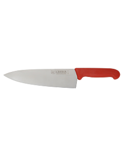 Omcan 10" Medium Cook Knife with Red Super Fiber Handle - CA