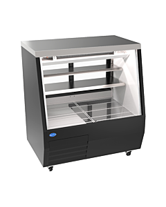 Zanduco 50" Black Square Glass Refrigerated Double-Duty Deli Case - 115V, 518W - USA