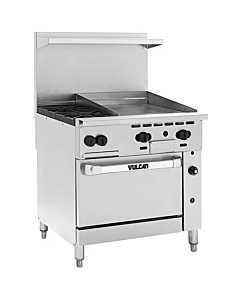 Vulcan 36S-2B24GTP Endurance Series 36" Range with 2 Burners 24" Thermostatic Griddle - Liquid Propane - CA
