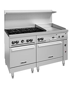 Vulcan Endurance Series 60" Gas Range with 2 Standard Ovens, 6 Burners, and 24" Thermostatic Griddle