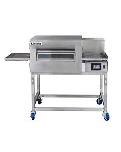 Lincoln 1180-1V Single Impinger II 1100 Series Express Ventless Conveyor Oven Package include One Oven, Six Fastbake Fingers, Take-off Shelf and High Stand with Casters - CA