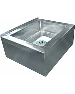 Zanduco 20 x 16 x 6 Stainless Steel Floor Mop Sink 16 Gauge with Drain Basket