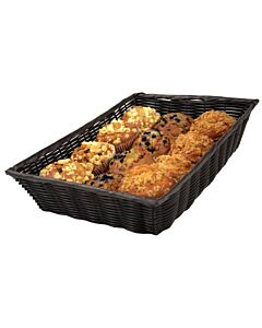 Omcan Deli Basket, 18" x 12" x 3 1/2", Black 24836