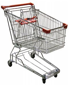 Omcan Supermarket Grocery Shopping Cart with 110 Lb Load Capacity- 33" L x 20.5" W x 36.5" H