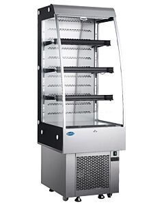 Zanduco 24" Grab-and-Go Open Silver Refrigerated Floor Self-Serve Display Case with 252L Capacity - 110V, 138W - USA
