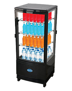 Zanduco 17" Two-Door Countertop Four Sided Glass Refrigerated Showcase with 78L Capacity - 110V, 190W - USA