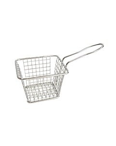 Omcan 4" x 4" x 3" Stainless Steel Mini Serving Basket - Square