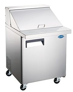 Zanduco 28" Mega Refrigerated Prep Table with 1 Door and 7 cu.ft. Capacity - 115V, 1/5HP
