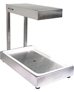 Omcan 13" Countertop Ceramic Fry Dump Station with Overhead Heat Strip Food Warmer - 850W, 110V