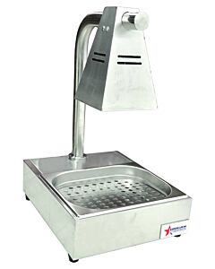 Omcan Commercial Fry Dump Holding Station Portable Electric Food Warmer One Bulb Freestanding with Tray – 275W, 110V