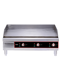 Omcan 36" Stainless Steel Countertop Electric Griddle - 208V, 10080W