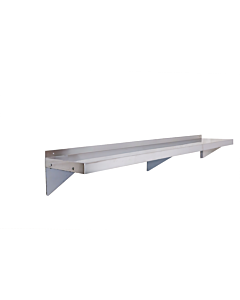 Zanduco 12" x 72" 18 Gauge Stainless Steel Solid Wall Shelf