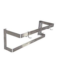 Omcan Stainless Steel Wall-Mounted Pot Rack -36" with 3 Pc Plated Pot Hooks
