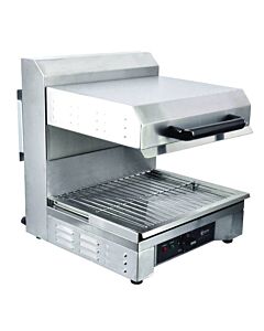 Omcan Stainless Steel Quartz Adjustable Single Salamander with Warming Base