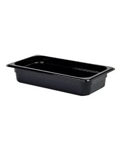 Cambro 32CW110 Camwear 2.8 qt Black Food Pan 1/3 Size - 6" X 12" X 2" - CA
