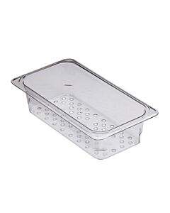Cambro 3" Deep Colander Pan Camwear, Clear Polycarbonate