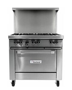 Garland G36-6R G Series 36" Gas Restaurant Range with 6 Burners and 26" Oven - 236,000 BTU
