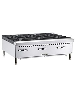 Vulcan VCRH36 Restaurant Series Natural Gas 36” Countertop 6-Burner Gas Hot Plate - 150,000 BTU - CA