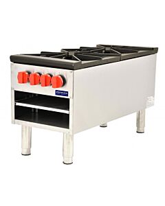Zanduco Dual Burner Stock Pot Range 200,000 BTU - Natural Gas with LP Conversion Kit - USA