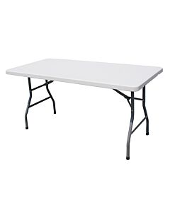 Omcan 60" Solid Heavy-Duty White Plastic Folding Table - CA