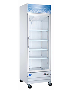 Zanduco 27" Single Door Swing Glass Freezer - White 12.9 cu. ft.