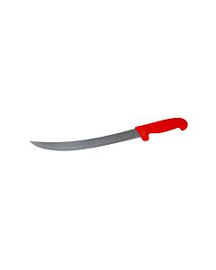 Omcan 12″ Slim Curved Steak Knife with Red Handle