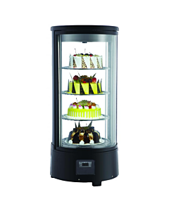 Zanduco 18" Rotating Circular Refrigerated Countertop Display Case with 72L Capacity - 110V, 170W - USA