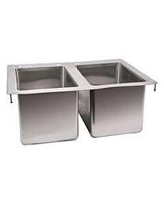 Zanduco Drop In Sink 2-Tub 10" X 14" X 10" Flat Top