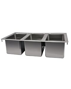 Zanduco Drop In Sink 3-Tub 10" X 14" X 10" Flat Top