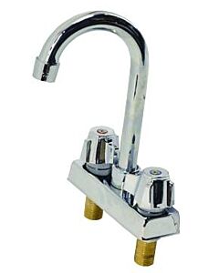 Zanduco Gooseneck Faucet - Deck Mounted - 4" O.C. - 3.5" Neck
