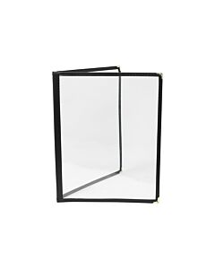 Omcan Double-Fold Menu Holder - Black 9.25" x 11.75" 39794 - CA