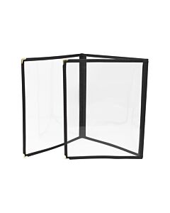 Omcan Triple-Fold Menu Holder - Black 9.25" x 11.75" 39798 - CA