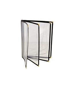 Omcan Four Page Menu Holder - Black 9.25" x 11.75" 39806 - CA