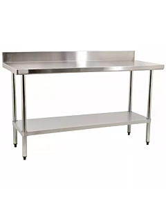 Zanduco 24" Depth Stainless Steel Heavy Duty Worktable with Undershelf and 4" Backsplash