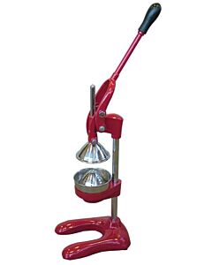 Omcan Cast Iron-Red Manual Juice Extractor with 5" Cutter Plate Diameter