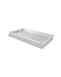 Trento 15.7" x 23.6" Polypropylene Pasta Dough Tray with Perforated Base and Side - White