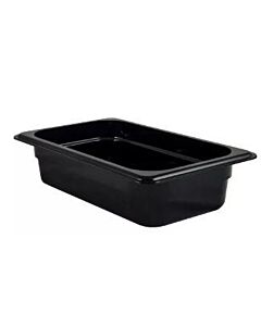 Cambro 42CW110 Camwear 1.8 qt Black Food Pan 1/4 Size - 6" X 10" X 2" - CA