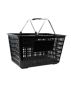 Omcan 18.75" X 11.5" Plastic Grocery Market Shopping Basket - Black - CA