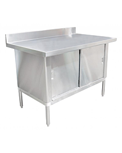 Zanduco Worktable Cabinet - 30" x 72" with 3" Overhangs and 4" Backsplash - USA