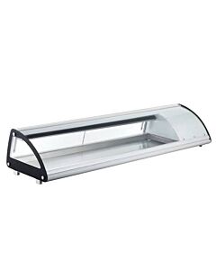 Zanduco 69" Curved Glass Countertop Refrigerated Sushi Display Case with 103L Capacity - 110V, 180W