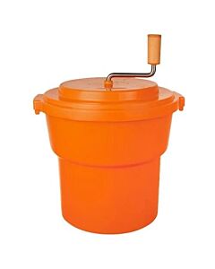 Omcan 19 L/5 Gallon Manual Orange Plastic Salad Spinner - USA