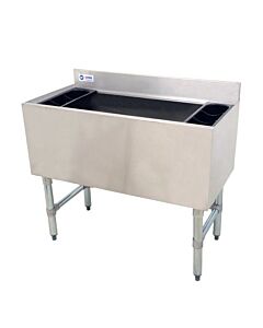 Omcan 18" X 36" Insulated Stainless Steel Underbar Ice Bin with Cold Plate and Bottle Holders