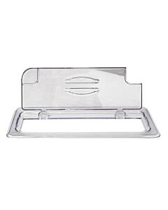 Omcan Third (1/3) Polycarbonate Clear Flip Lid with Gap - USA