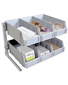 Omcan Plastic Condiment Organizer with Removable Compartments